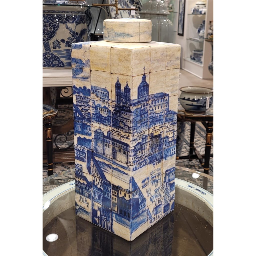 Danny's Fine Porcelain Home Decor Danny's Fine Porcelain Jar-Azure Village 60403