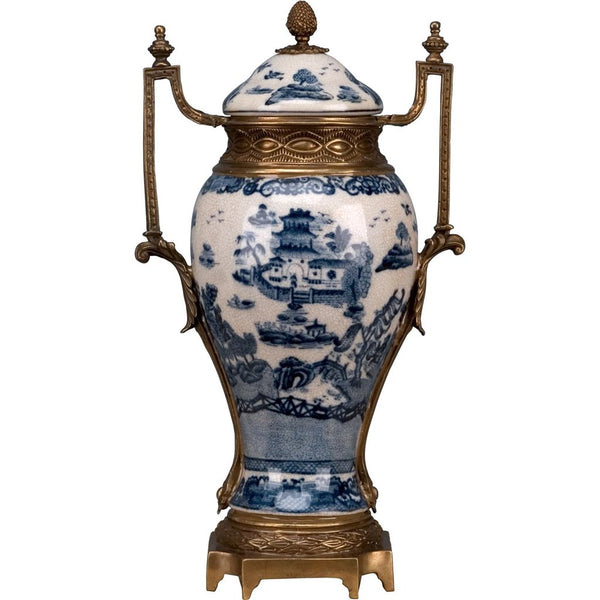 Danny's Fine Porcelain Home Decor Danny's Fine Porcelain Jar With Bronze - Blue And White(Pre Drilled Hole) 14128