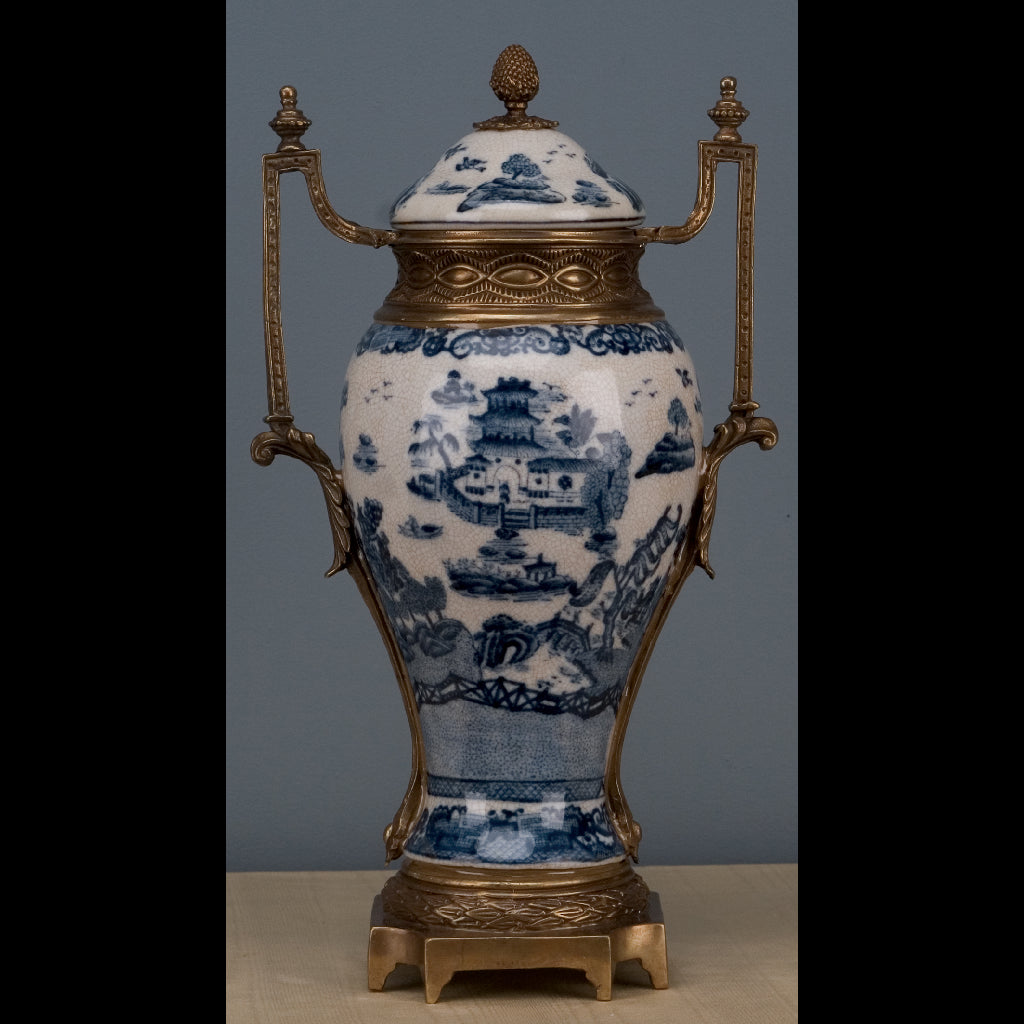 Danny's Fine Porcelain Home Decor Danny's Fine Porcelain Jar With Bronze - Blue And White(Pre Drilled Hole) 14128