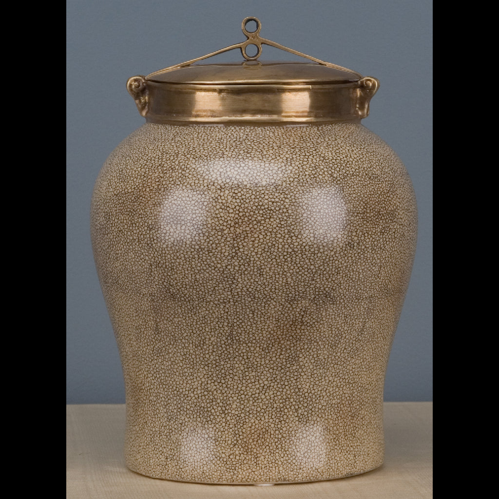 Danny's Fine Porcelain Home Decor Danny's Fine Porcelain Jar With Bronze Lid - Pirano 14136
