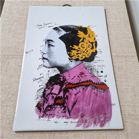 Danny's Fine Porcelain Home Decor Danny's Fine Porcelain Lady Portrait Wall Artgraphic Wall Art Featuring A Fashionable Lady Portrait - CLOSEOUT SAMPLE SALE
