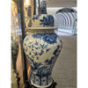 Danny's Fine Porcelain Home Decor Danny's Fine Porcelain Large Temple Foo Dog Jar Blue & White Flower -Due To the Product Size