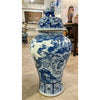 Danny's Fine Porcelain Home Decor Danny's Fine Porcelain Large Temple Foo Dog Jar Blue & White Flower -Due To the Product Size