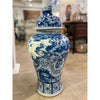 Danny's Fine Porcelain Home Decor Danny's Fine Porcelain Large Temple Foo Dog Jar Blue & White Flower -Due To the Product Size
