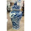Danny's Fine Porcelain Home Decor Danny's Fine Porcelain Large Temple Foo Dog Jar Blue & White Flower -Due To the Product Size