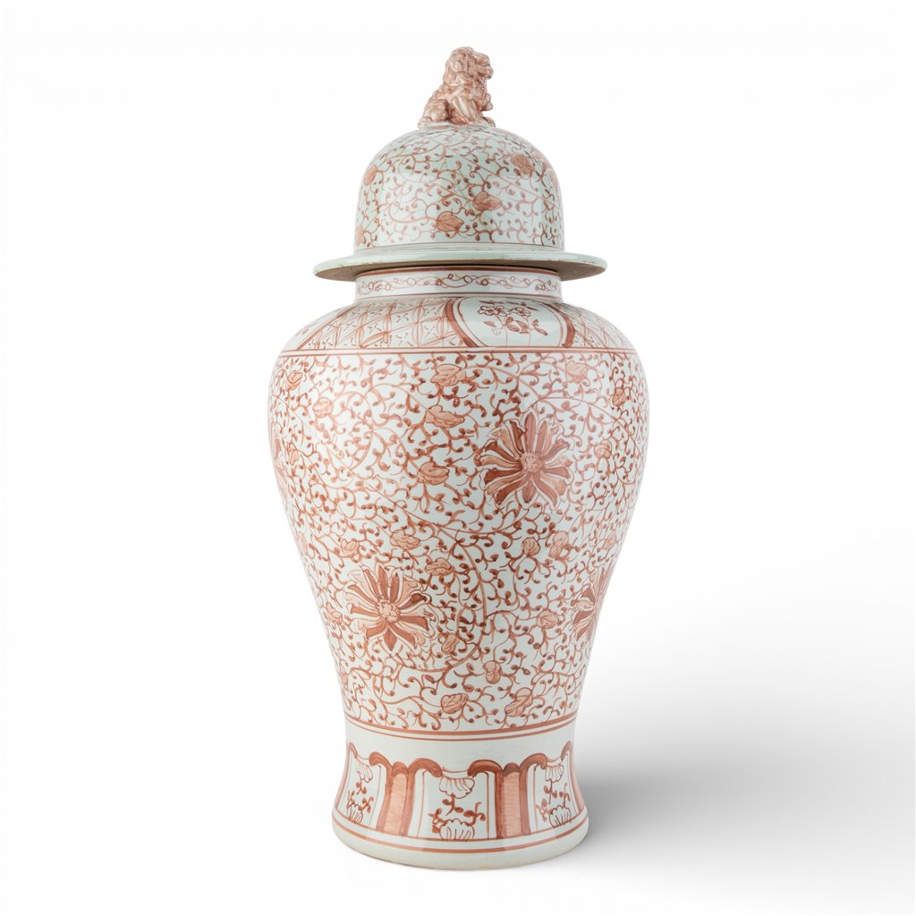 Danny's Fine Porcelain Home Decor Danny's Fine Porcelain Large Warrior Jar-Red Filigree