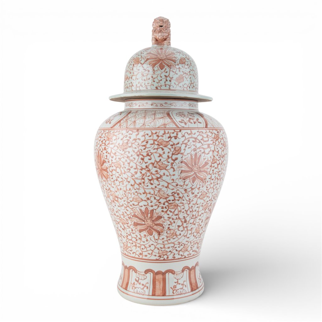 Danny's Fine Porcelain Home Decor Danny's Fine Porcelain Large Warrior Jar-Red Filigree