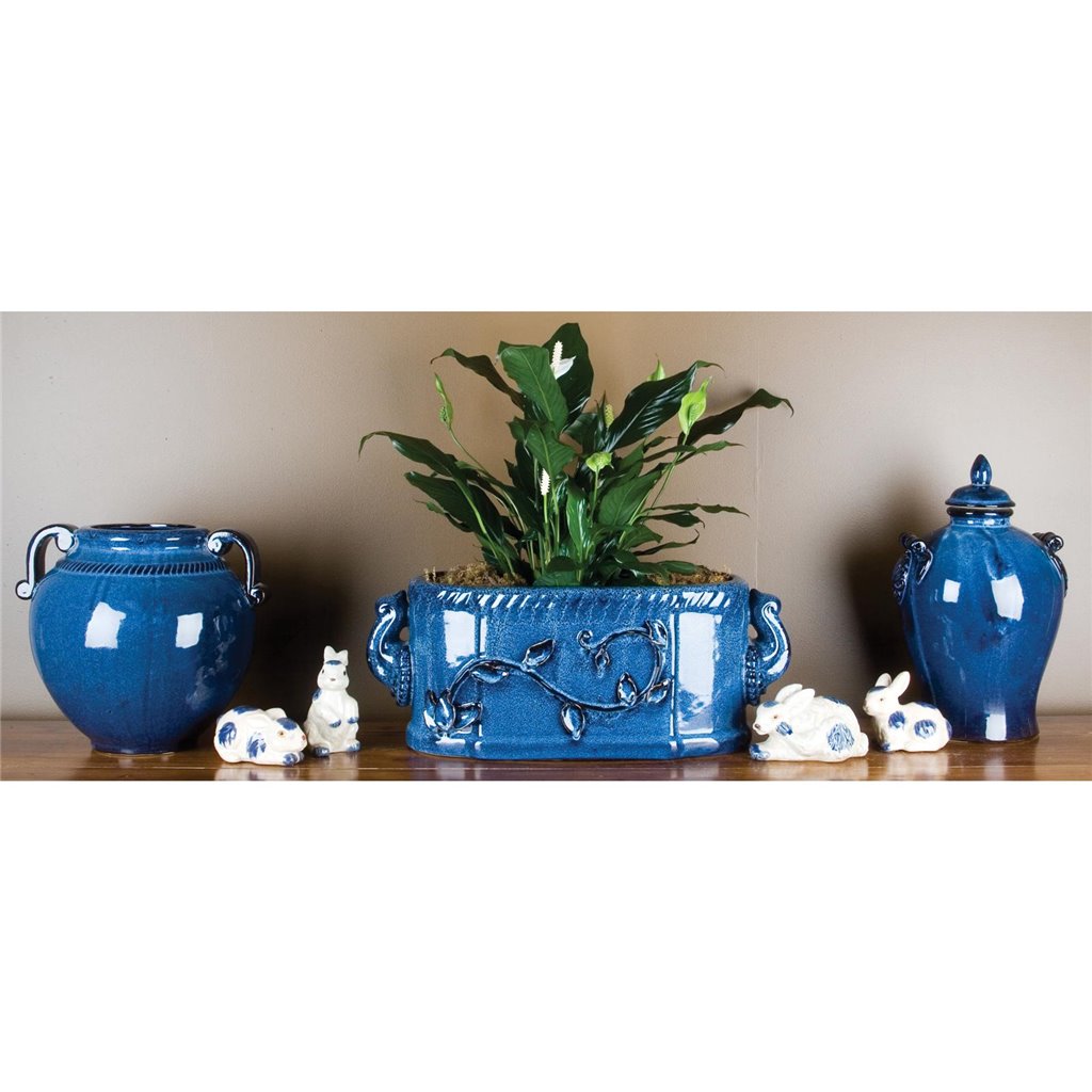 Danny's Fine Porcelain Home Decor Danny's Fine Porcelain Leaf Footbath- Cobalt (16.5 X 8 Opening) 11940