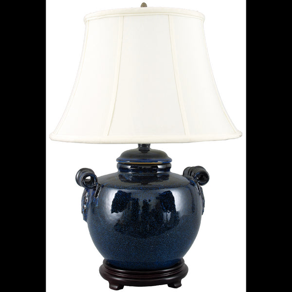 Danny's Fine Porcelain Lighting Danny's Fine Porcelain Lg Blue Pumpkin Jar Lamp PCM1084-1BL