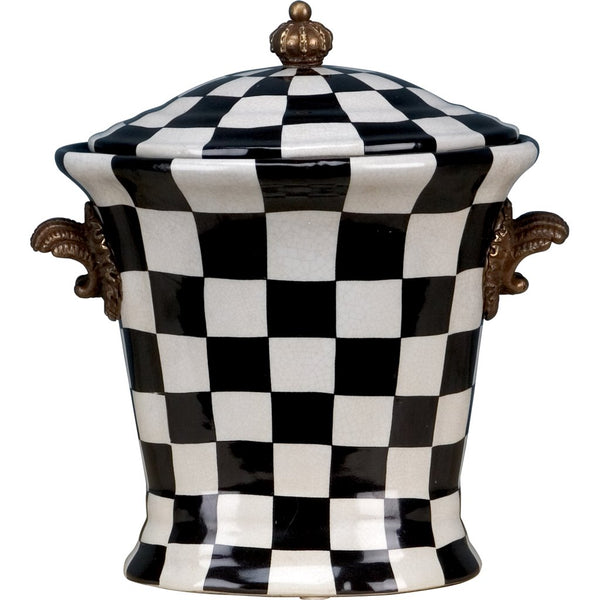 Danny's Fine Porcelain Home Decor Danny's Fine Porcelain Lidded Box - Black And White Square 14141