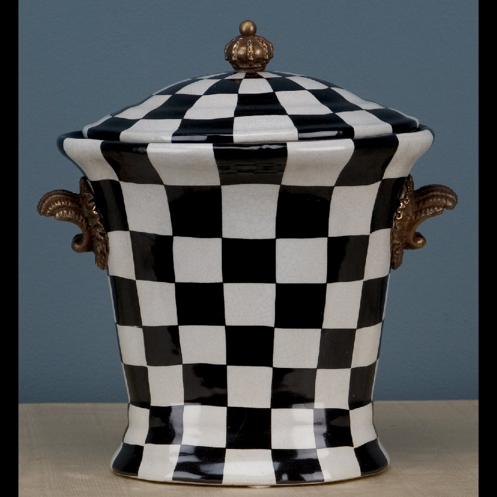 Danny's Fine Porcelain Home Decor Danny's Fine Porcelain Lidded Box - Black And White Square 14141