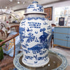 Danny's Fine Porcelain Home Decor Danny's Fine Porcelain Lidded Temple Jar - Dragons - Blue And White Classic 50875