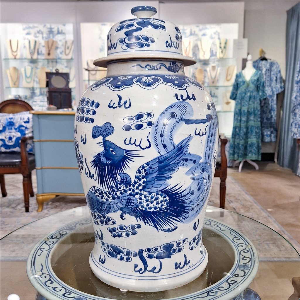 Danny's Fine Porcelain Home Decor Danny's Fine Porcelain Lidded Temple Jar - Dragons - Blue And White Classic 50875