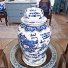 Danny's Fine Porcelain Home Decor Danny's Fine Porcelain Lidded Temple Jar - Dragons - Blue And White Classic 50875