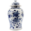Danny's Fine Porcelain Home Decor Danny's Fine Porcelain Lidded Temple Jar - Floral And Dragons - Blue And White Classic 50874