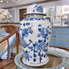 Danny's Fine Porcelain Home Decor Danny's Fine Porcelain Lidded Temple Jar - Floral And Dragons - Blue And White Classic 50874