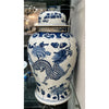 Danny's Fine Porcelain Home Decor Danny's Fine Porcelain Lidded Temple Jar - Floral And Dragons - Blue And White Classic 50874