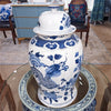 Danny's Fine Porcelain Home Decor Danny's Fine Porcelain Lidded Temple Jar - Floral And Dragons - Blue And White Classic 50874