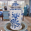 Danny's Fine Porcelain Home Decor Danny's Fine Porcelain Lidded Temple Jar - Floral And Dragons - Blue And White Classic 50874