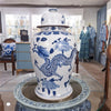 Danny's Fine Porcelain Home Decor Danny's Fine Porcelain Lidded Temple Jar - Floral And Dragons - Blue And White Classic 50874