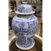 Danny's Fine Porcelain Home Decor Danny's Fine Porcelain Lidded Temple Jar - Floral - Blue And White Classic 50068