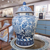 Danny's Fine Porcelain Home Decor Danny's Fine Porcelain Lidded Warrier Jar - Florals - Blue And White Classic 50847