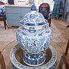 Danny's Fine Porcelain Home Decor Danny's Fine Porcelain Lidded Warrier Jar - Florals - Blue And White Classic 50847