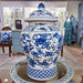 Danny's Fine Porcelain Home Decor Danny's Fine Porcelain Lidded Warrier Jar - Lions - Blue And White Classic 50846