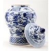 Danny's Fine Porcelain Home Decor Danny's Fine Porcelain Lidded Warrier Jar - Lions - Blue And White Classic 50846