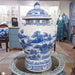 Danny's Fine Porcelain Home Decor Danny's Fine Porcelain Lidded Warrier Jar - Scenery - Blue And White Classic 50845