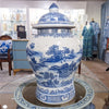Danny's Fine Porcelain Home Decor Danny's Fine Porcelain Lidded Warrier Jar - Scenery - Blue And White Classic 50845