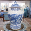 Danny's Fine Porcelain Home Decor Danny's Fine Porcelain Lidded Warrier Jar - Scenery - Blue And White Classic 50845