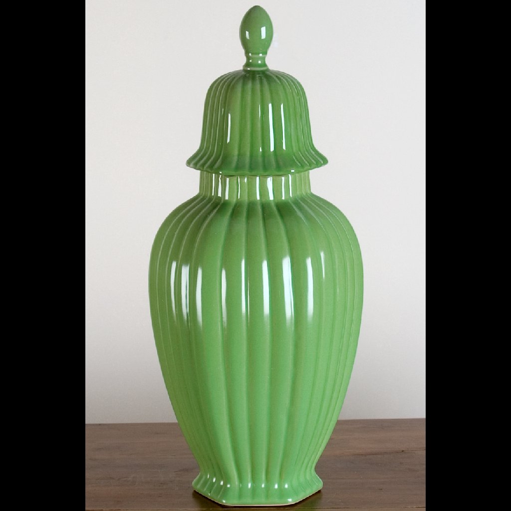 Danny's Fine Porcelain Home Decor Danny's Fine Porcelain Line Hex Jar- Green