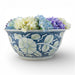 Danny's Fine Porcelain Home Decor Danny's Fine Porcelain Lipped Round Basin-Blue and Green Flower