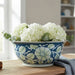 Danny's Fine Porcelain Home Decor Danny's Fine Porcelain Lipped Round Basin-Blue and Green Flower
