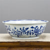 Danny's Fine Porcelain Home Decor Danny's Fine Porcelain Lotus Lip Round Basin- Classic Blue And White 50362