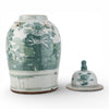 Danny's Fine Porcelain Home Decor Danny's Fine Porcelain Med Antiqued Finish Warrior Jar-Green Flower Bird