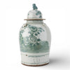 Danny's Fine Porcelain Home Decor Danny's Fine Porcelain Med Antiqued Finish Warrior Jar-Green Flower Bird