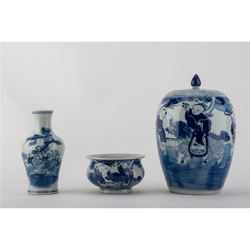 Danny's Fine Porcelain Home Decor Danny's Fine Porcelain Melon Jar- Blue and White Children