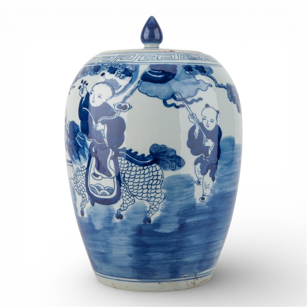 Danny's Fine Porcelain Home Decor Danny's Fine Porcelain Melon Jar- Blue and White Children