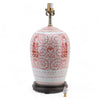 Danny's Fine Porcelain Lighting Danny's Fine Porcelain Melon Jar Lamp - Double Happiness (Salmon Color) (Shade: 108-17-Be) 50953-L