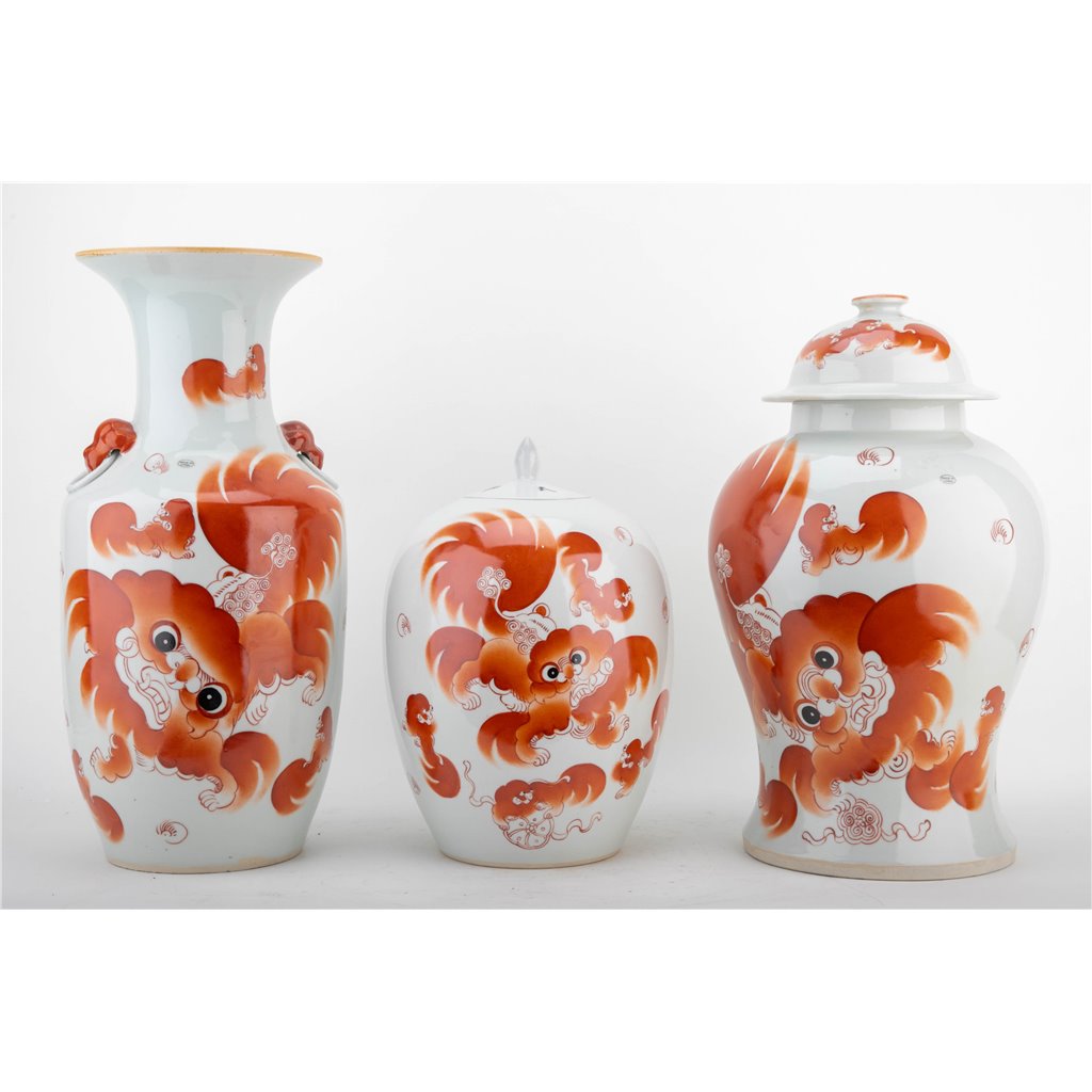 Danny's Fine Porcelain Home Decor Danny's Fine Porcelain MELON JAR -RED LION 51093