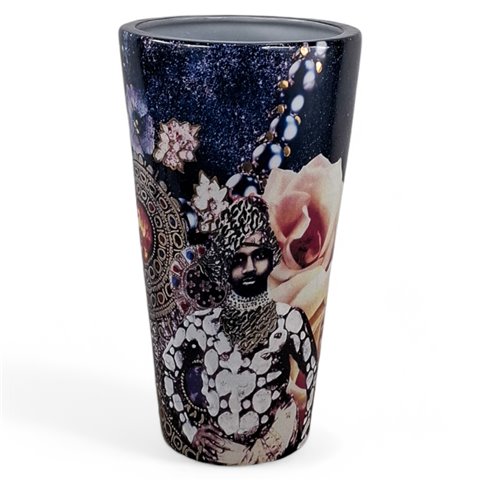 Danny's Fine Porcelain Home Decor Danny's Fine Porcelain Midnight Blossom Vasetall Tapered Vase Featuring An - CLOSEOUT SAMPLE SALE