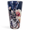 Danny's Fine Porcelain Home Decor Danny's Fine Porcelain Midnight Blossom Vasetall Tapered Vase Featuring Layered Florals - CLOSEOUT SAMPLE SALE