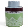 Danny's Fine Porcelain Home Decor Danny's Fine Porcelain Mint Lace Jarcylindrical Lidded Jar Featuring Soft Mint Green Panels with - CLOSEOUT SAMPLE SALE