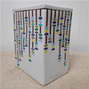 Danny's Fine Porcelain Home Decor Danny's Fine Porcelain Multicolor Stick Vasetall White Vase Featuring Cascading Multicolor Linear - CLOSEOUT SAMPLE SALE