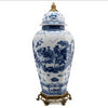 Danny's Fine Porcelain Home Decor Danny's Fine Porcelain Octagonal Lidded Jar With Bronze Ormolu- Blue Willow 60370