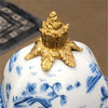Danny's Fine Porcelain Home Decor Danny's Fine Porcelain Octagonal Lidded Jar With Bronze Ormolu- Blue Willow 60370