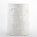 Danny's Fine Porcelain Home Decor Danny's Fine Porcelain Off White Round Waste Bin in Embossed Bird Pattern