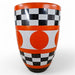 Danny's Fine Porcelain Home Decor Danny's Fine Porcelain Orange Black Checker Planterbold Planter with Orange, Black and - CLOSEOUT SAMPLE SALE